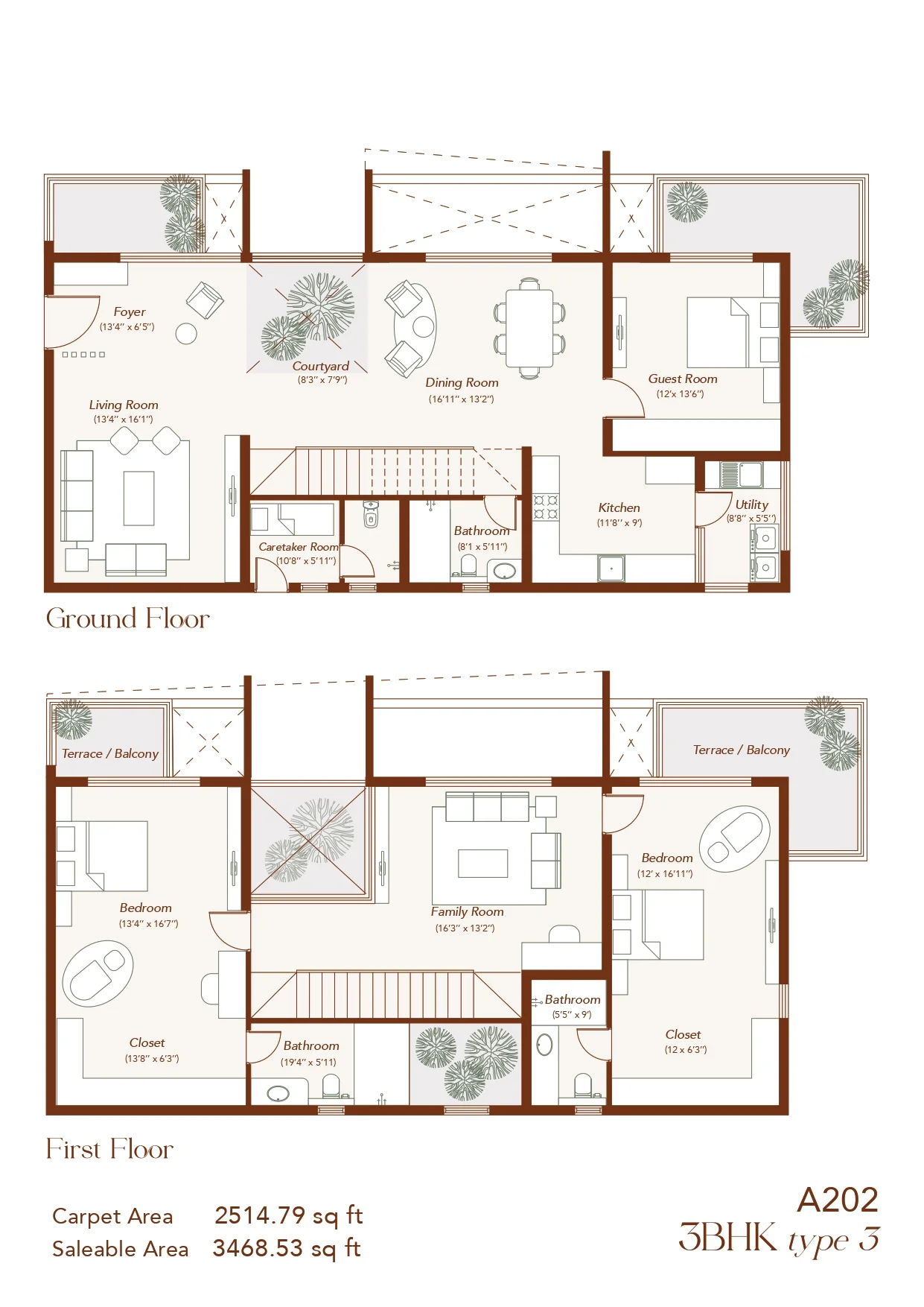 Echoes of Eden 3 BHK Duplex floor plan 4