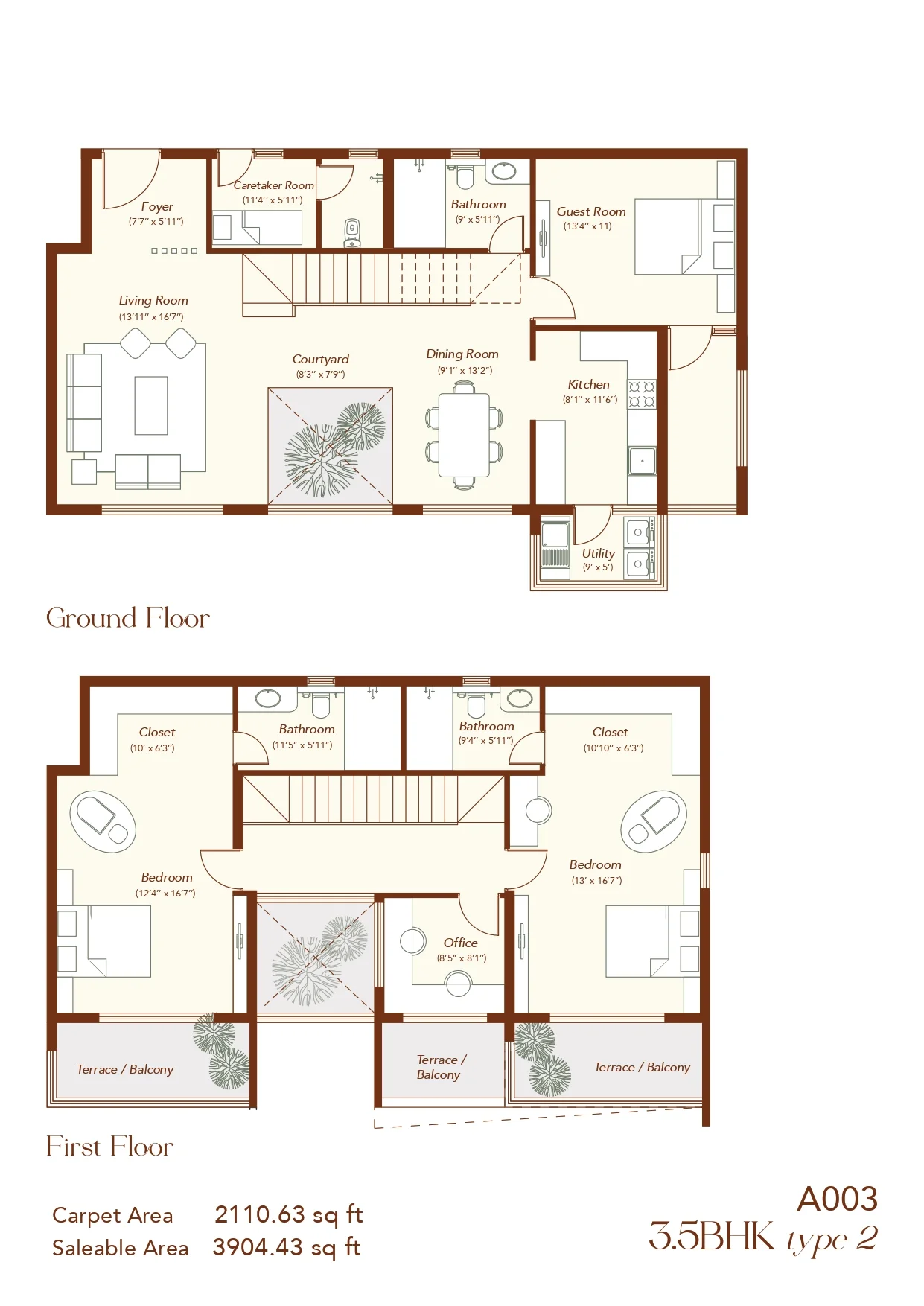 Echoes of Eden 3.5 BHK Duplex floor plan 8